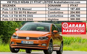 2021 Volkswagen Polo fiyat listesi