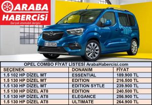 Opel Combo fiyat listesi 2021