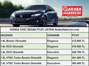 2021 Civic Sedan fiyatları Temmuz