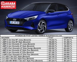 Hyundai i20 Fiyat Listesi Temmuz