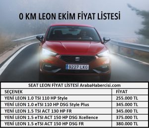 Leon fiyat listesi Ekim 2021