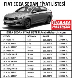 0 Egea Fiyat Listesi Kasım