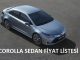 Corolla Sedan fiyat listesi Kasım