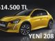 2021 Peugeot 208 fiyat karşılaştırması