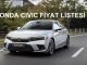 2022 Civic Sedan fiyat listesi