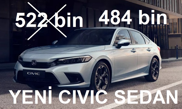 2022 Honda Civic fiyat listesi