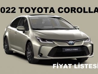 2022 Corolla Sedan fiyat listesi.