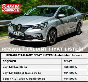 2022 Renault Taliant fiyat listesi