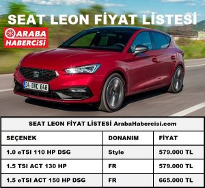 2022 Seat Leon fiyatları Mayıs