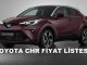 2022 Toyota CHR fiyat listesi
