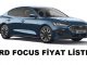 Ford Focus Fiyat Listesi Ağustos.