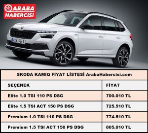 2022 Skoda Kamiq fiyatları Eylül