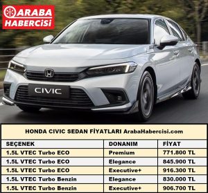 2022 Honda Civic fiyatları Ekim