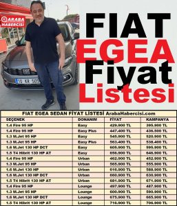 Fiat Egea Sedan Fiyat Listesi Kasım