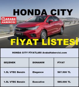 Honda City Fiyat Listesi Kasım 2022