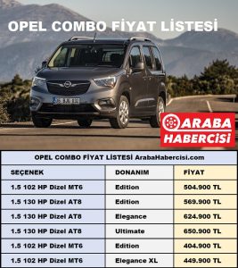 Opel Combo Fiyat Listesi Kasım 2022
