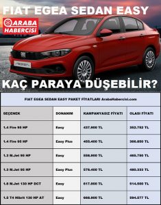 ötv matrah fiat egea sedan hesap