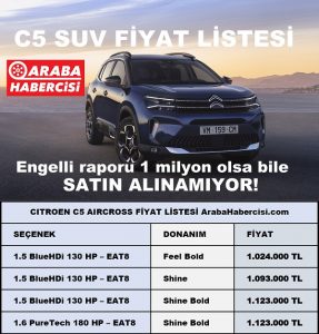 2022 SUV fiyat listesi Citroen.