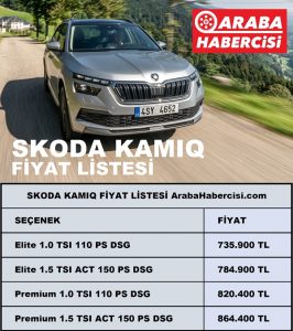 Skoda Kamiq fiyat listesi Aralık 2022