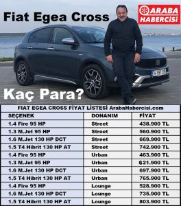 2023 Fiat Egea Cross fiyat listesi