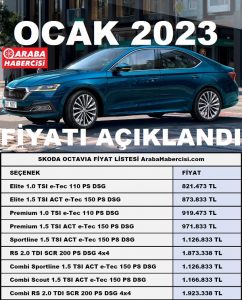 Skoda Octavia Fiyat Listesi Ocak 2023