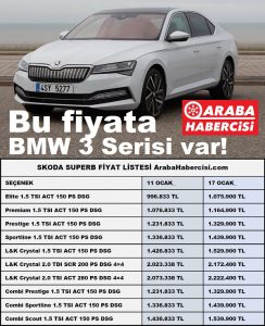 Skoda Superb 2023 zamlı fiyat listesi