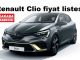 Renault Clio fiyat listesi Mart 2023.