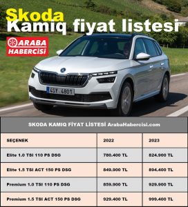 Skoda Kamiq fiyat listesi Mart 2023