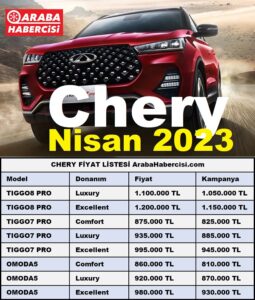 Chery OMODA Fiyat Listesi Nisan 2023