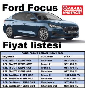 Ford Focus Fiyat Listesi Nisan 2023