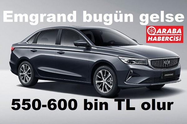 Geely Emgrand 2023 Fiyat Listesi Tahmini