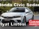 Honda Civic Fiyat Listesi Nisan 2023.