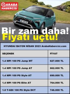 Hyundai Bayon Nisan 2023 Fiyatları