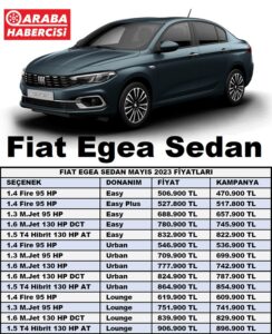 Fiat Egea Mayıs 2023 Fiyat Listesi