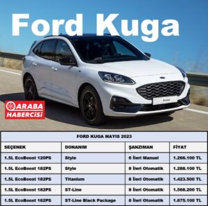 Ford Kuga Fiyat Listesi Mayıs 2023