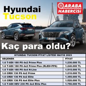 Hyundai Tucson Fiyat Listesi Mayıs 2023