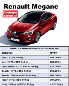 Renault Megane Fiyat Listesi Mayıs 2023
