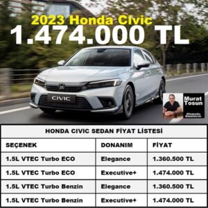 2023 Honda Civic Fiyat Listesi Haziran