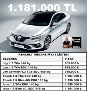 2023 Renault Megane Fiyat Listesi Haziran