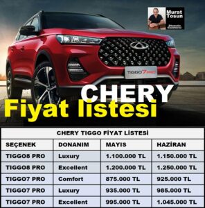 Chery Tiggo fiyat listesi Haziran 2023