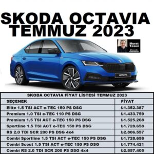 Skoda Octavia Temmuz 2023 Fiyat Listesi
