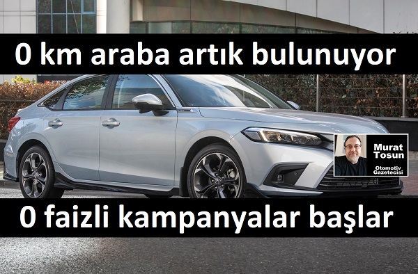 0 km arabalar Ağustos 2023.