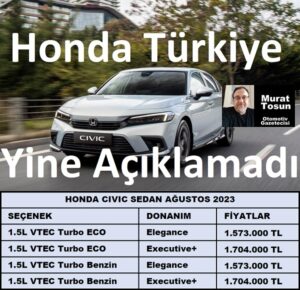Honda Civic Fiyat Listesi Ağustos 2023