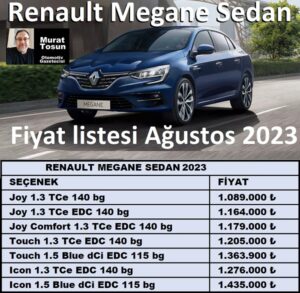 Renault Megane Fiyatları Ağustos 2023