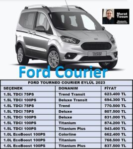 2023 Ford Courier Fiyatları Eylül