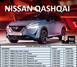 Nissan Qashqai Fiyat Listesi Eylül 2023