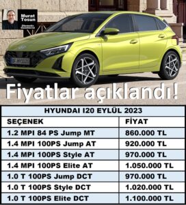 Yeni Hyundai i20 Fiyat Listesi