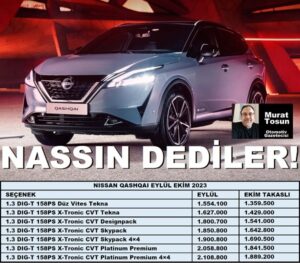 Nissan Qashqai Fiyat Listesi Kampanya Ekim 2023