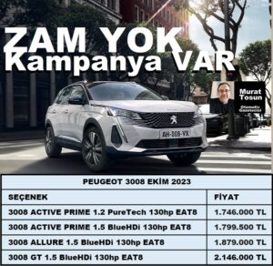 Peugeot 3008 Fiyat Listesi Ekim 2023