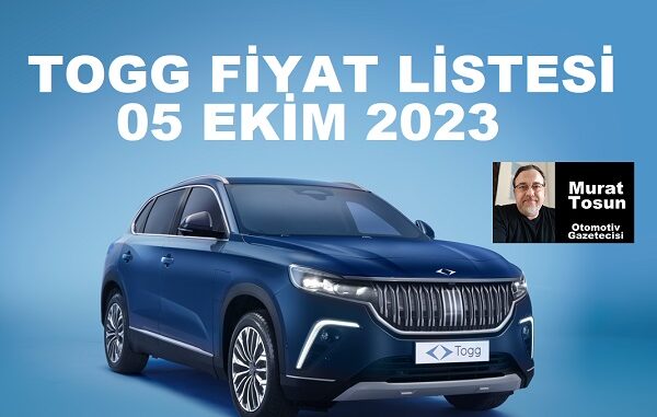 TOGG T10X Fiyat Listesi Ekim 2023.